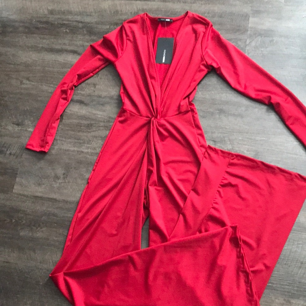 Red long sleeve jumpsuit